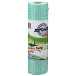 NORTHFORK HEAVY DUTY Antibacterial Perforated Wipe PK50